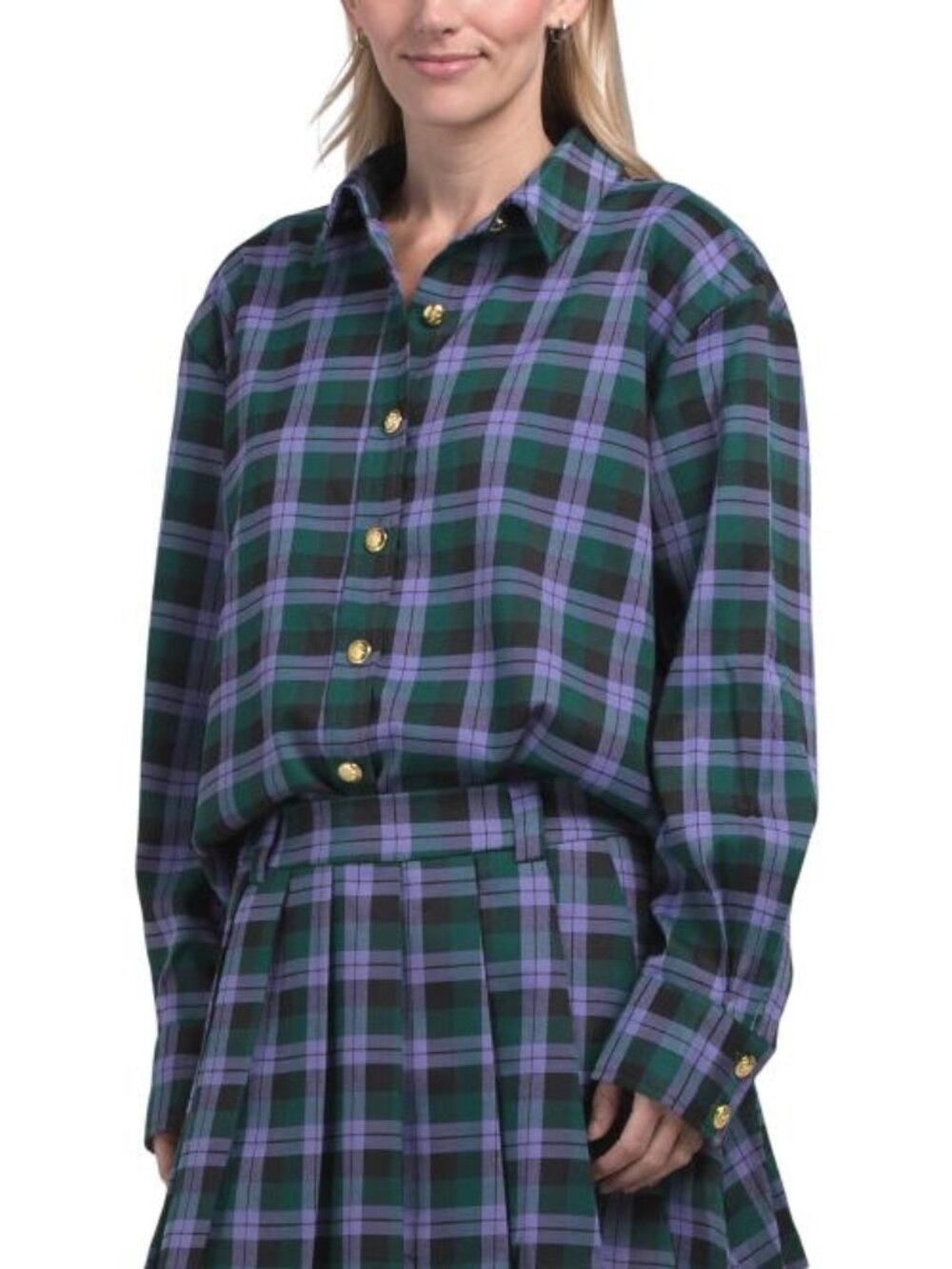 ENGLISH FACTORY Checkered Shacket - Picture 1 of 4